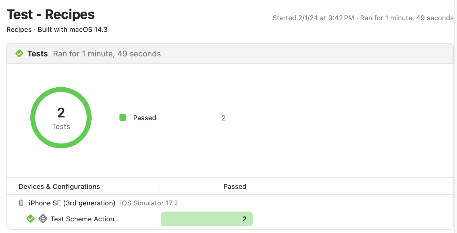 Passing tests in Xcode